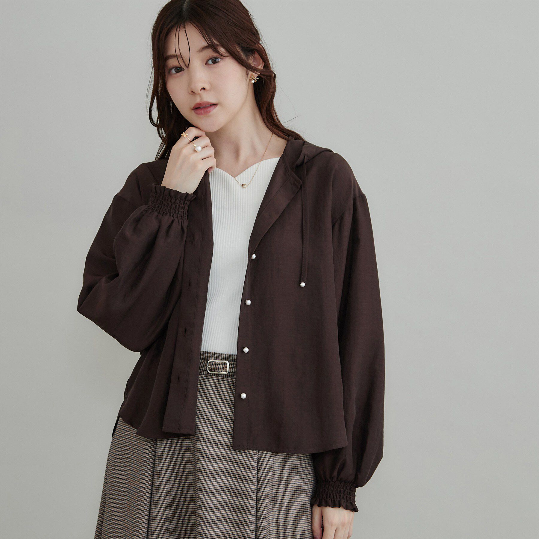 Couture broach「【大人可愛いフーディー】愛されシアーシャツ」|シャツ・ブラウス|