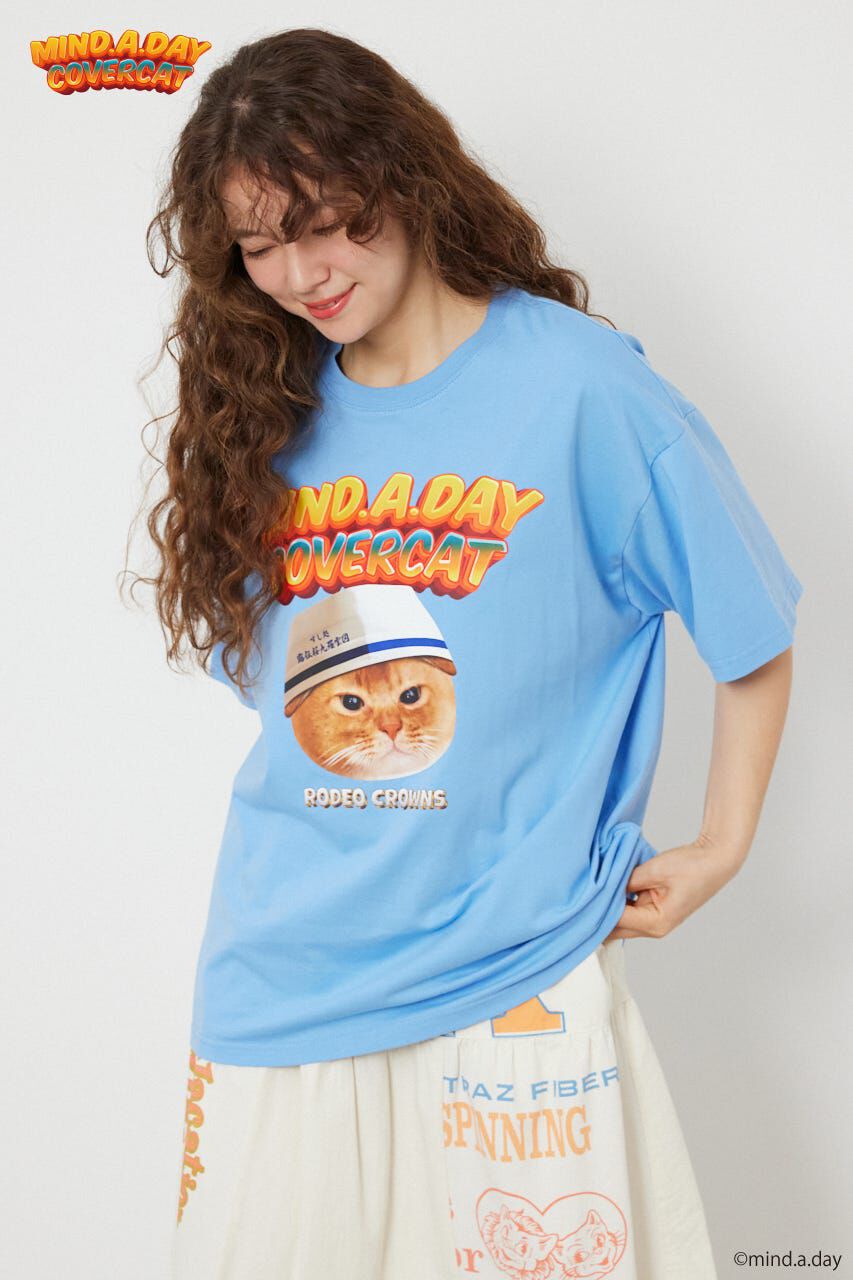 RODEO CROWNS「(MIND.A.DAY)アソートCAT Tシャツ」|Tシャツ・カットソー|L/BLU1