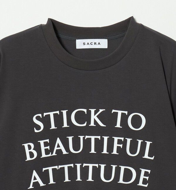 UNITED ARROWS「＜SACRA＞６分袖 レター Tシャツ」|Tシャツ・カットソー|
