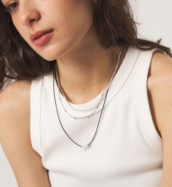 UNITED ARROWS green label relaxing「コード＆ビーズ ３連ネックレス」|ネックレス|SILVER
