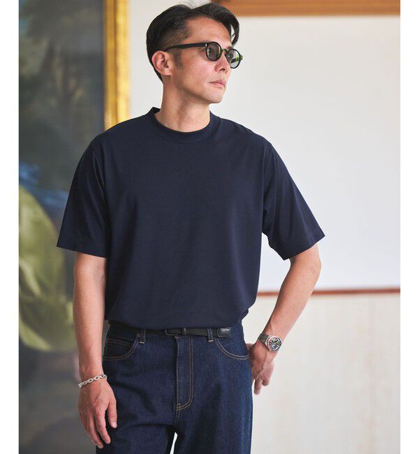 UNITED ARROWS green label relaxing「Somarti クルーネック 半袖 Tシャツ -UVカット・汗染み防止・遮熱-」|Tシャツ・カットソー|NAVY