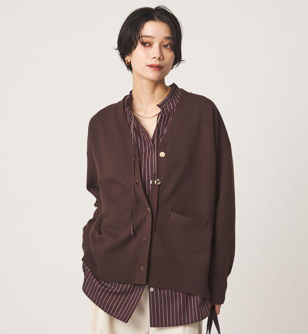 UNITED ARROWS green label relaxing「Vネック ニット カーディガン ウォッシャブル」|カーディガン|DK.BROWN