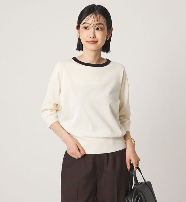 UNITED ARROWS green label relaxing「フォルム スリーブ プルオーバー ニット」|ニット・セーター|WHITE