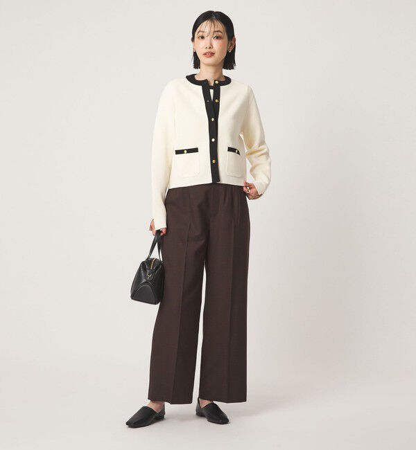 UNITED ARROWS green label relaxing「フォルム ノーカラー ニット カーディガン」|カーディガン|