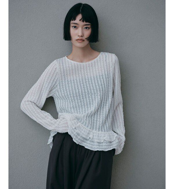 EMMEL REFINES「＜EMMEL REFINES＞EM スソティアード フリル プルオーバー」|Tシャツ・カットソー|WHITE