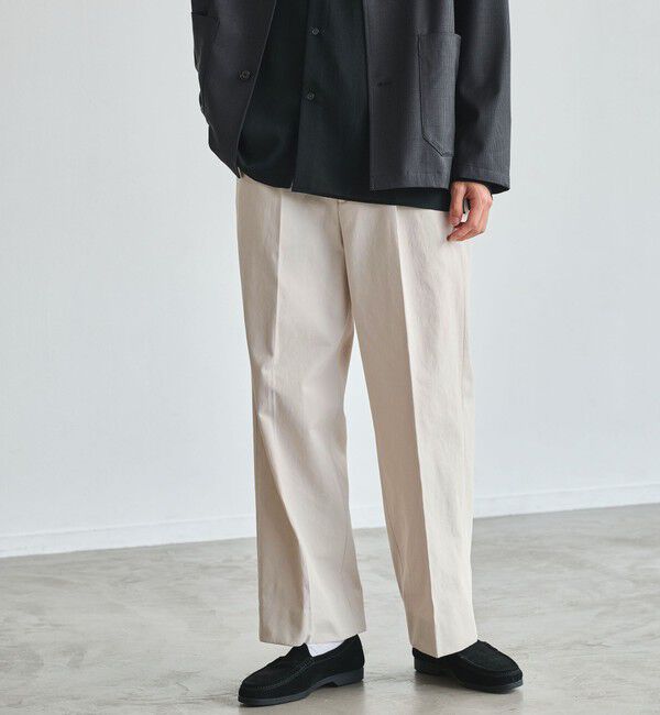UNITED ARROWS green label relaxing「ハイツイスト 2P ワイド ストレート パンツ W5」|チノ|NATURAL