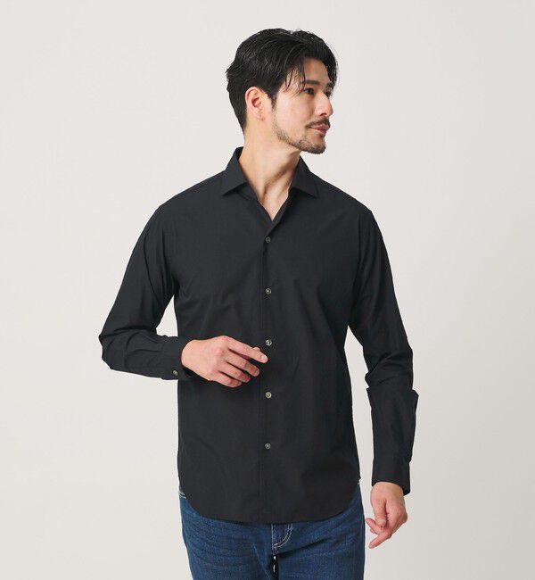 BEAUTY&YOUTH UNITED ARROWS「【WEB限定 WARDROBE SMART】コットン ワイドカラー スキッパー シャツ」|シャツ・ブラウス|