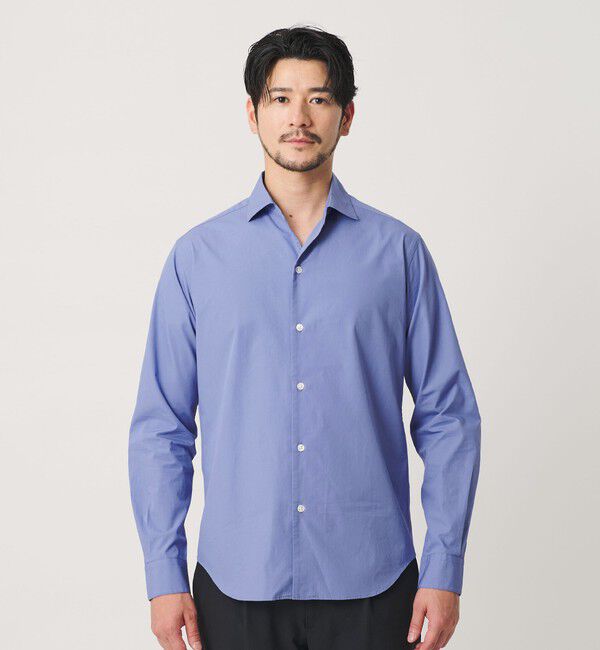 BEAUTY&YOUTH UNITED ARROWS「【WEB限定 WARDROBE SMART】コットン ワイドカラー スキッパー シャツ」|シャツ・ブラウス|