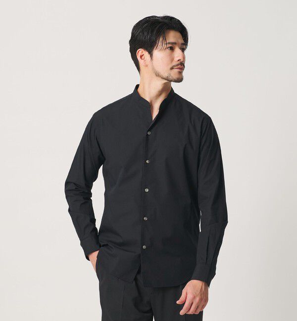 BEAUTY&YOUTH UNITED ARROWS「【WEB限定 WARDROBE SMART】コットン バンドカラー スキッパー シャツ」|シャツ・ブラウス|