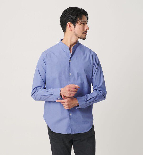 BEAUTY&YOUTH UNITED ARROWS「【WEB限定 WARDROBE SMART】コットン バンドカラー スキッパー シャツ」|シャツ・ブラウス|