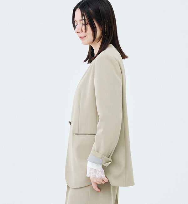 NOLLEY'S sophi「《セットアップ対応》強撚ツイルノーカラージャケット」|テーラードジャケット|
