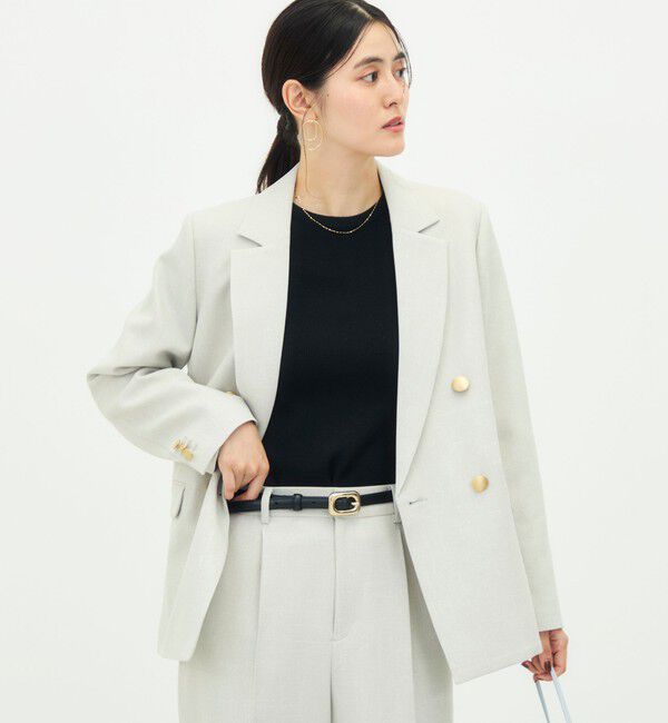 NOLLEY'S「《セットアップ対応》ウォッシャブルシャークWジャケット」|テーラードジャケット|グレーベージュ