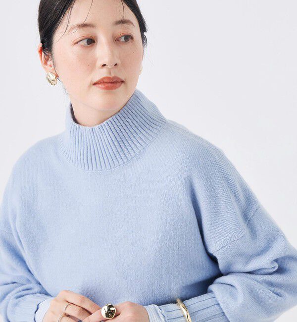 NOLLEY'S sophi「カシミヤ混紡毛ハイネックプルオーバー」|ニット・セーター|サックス