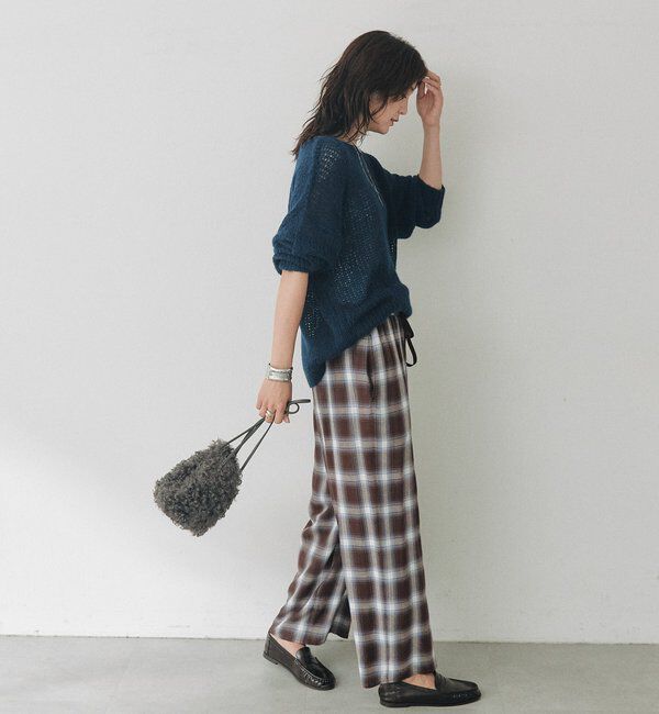  「モヘヤブレンドルーズネックニット」|ニット・セーター|