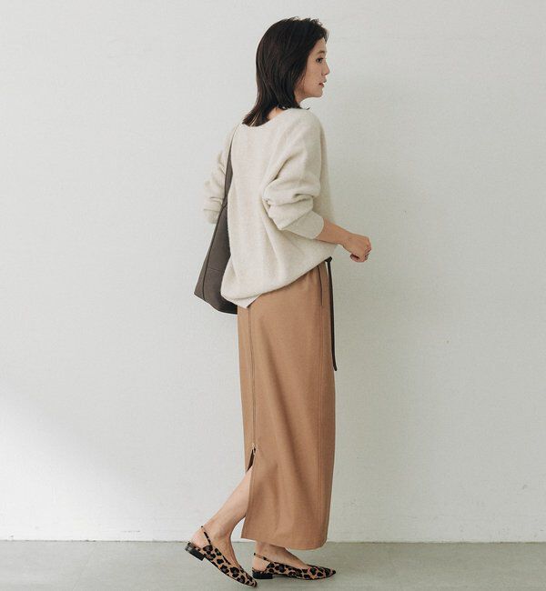  「ヘアリーウール片畦Vネックニット」|ニット・セーター|