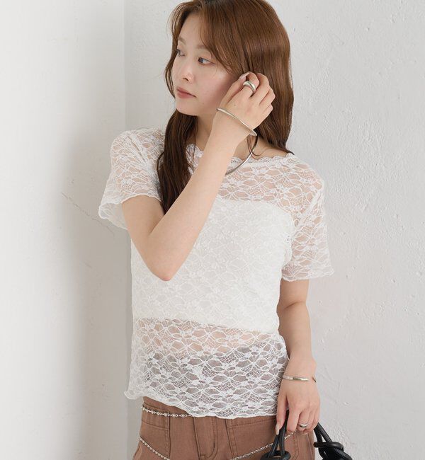  「レースメローフレンチT」|Tシャツ・カットソー|