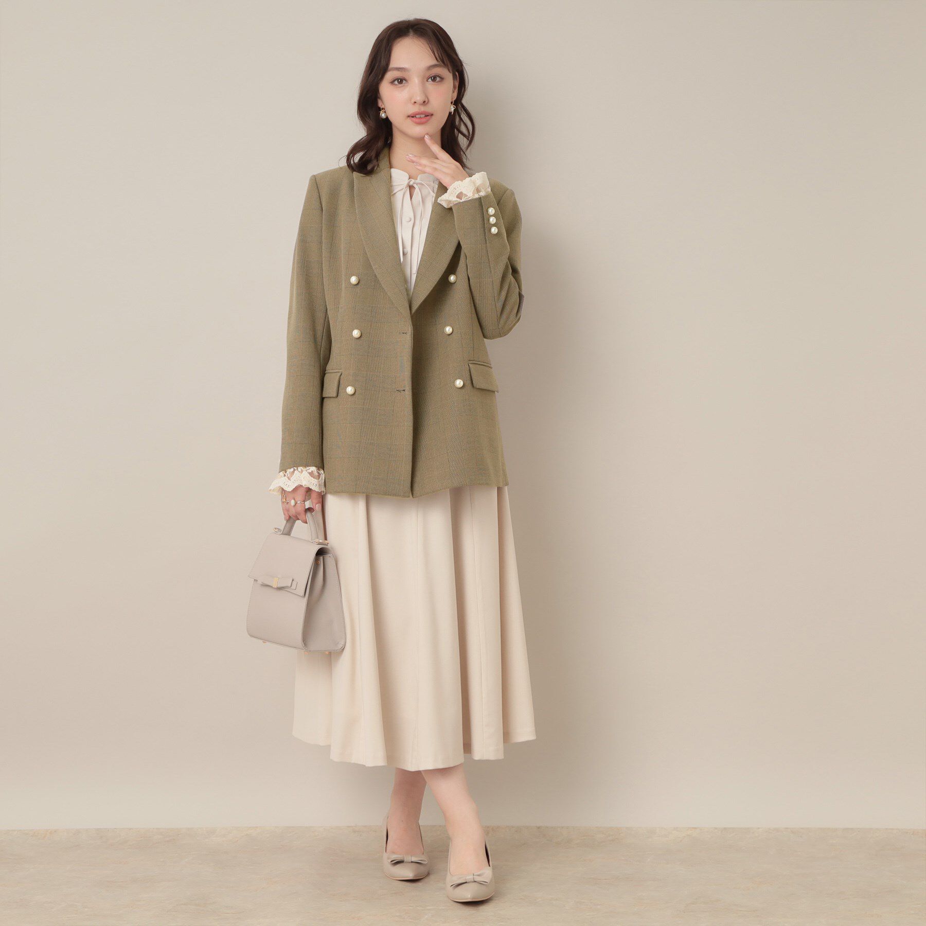 Couture broach「【高見え・きれいめ・通勤】レースカフス パール調釦テーラードジャケット」|テーラードジャケット|