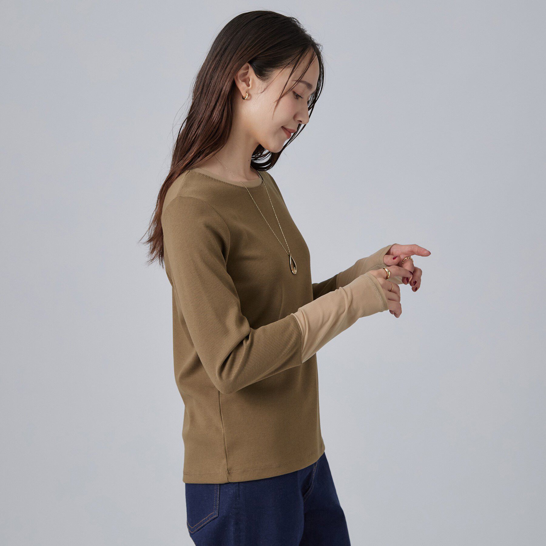 SHOO･LA･RUE「【S-LL/洗濯機可】コーデの幅広がる お袖チュールトップス」|Tシャツ・カットソー|