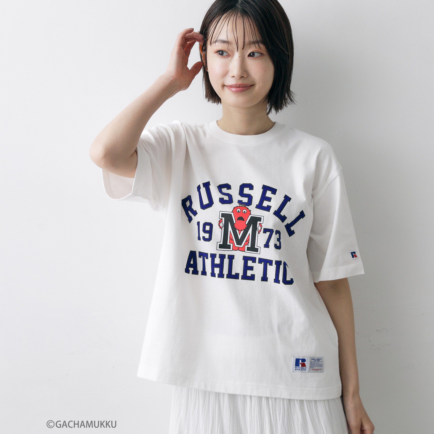 Dessin「ガチャピン・ムック コラボTシャツ」|Tシャツ・カットソー|ホワイト(602)