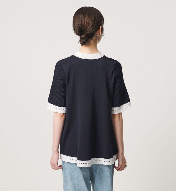 UNITED ARROWS「Vネック ニット ショートスリーブ チュニック」|ニット・セーター|