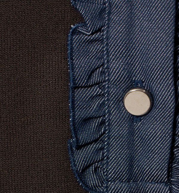 UNITED ARROWS「六分袖 デニムライク ポロニット ‐ウォッシャブル‐」|ニット・セーター|