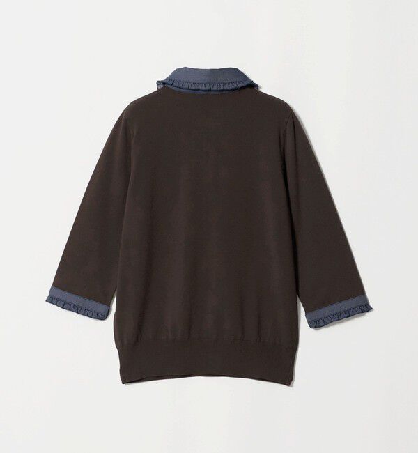 UNITED ARROWS「六分袖 デニムライク ポロニット ‐ウォッシャブル‐」|ニット・セーター|