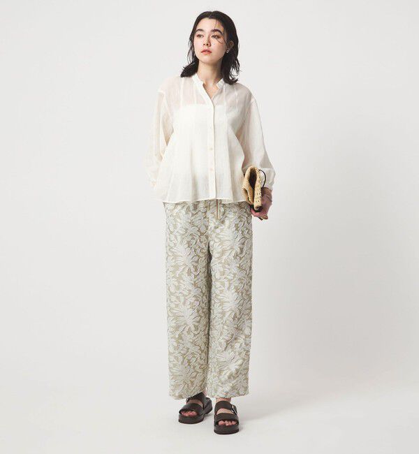 UNITED ARROWS green label relaxing「ラミーライク マチフレア ロングスリーブ ブラウス 通気性」|シャツ・ブラウス|