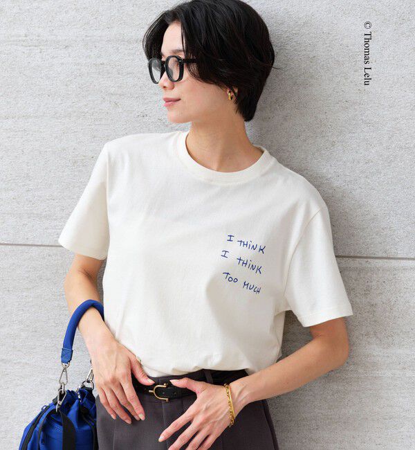 UNITED ARROWS green label relaxing「【別注】＜Thomas Lelu＞サインアート 半袖 Tシャツ カットソー」|Tシャツ・カットソー|OFF WHITE