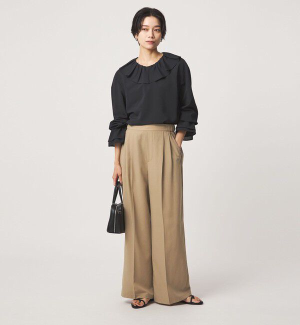UNITED ARROWS green label relaxing「ボイル 2タック イージー ワイドパンツ マシンウォッシャブル 吸水速乾 通気性」|スラックス|
