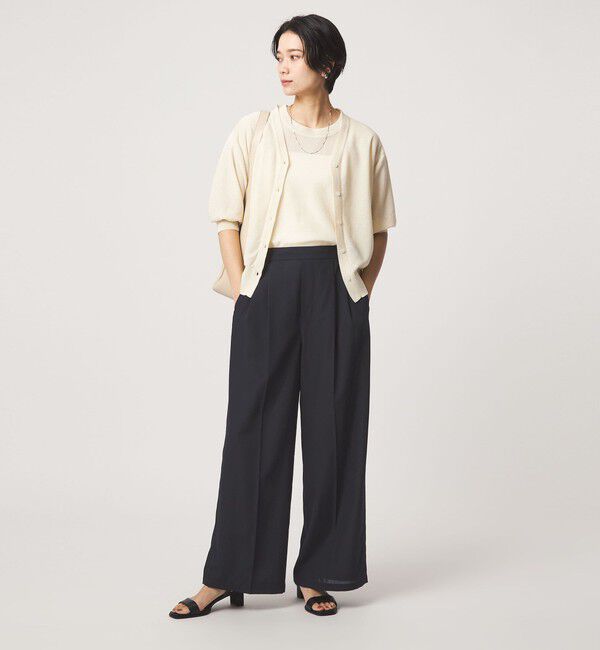 UNITED ARROWS green label relaxing「ボイル 2タック イージー ワイドパンツ マシンウォッシャブル 吸水速乾 通気性」|スラックス|