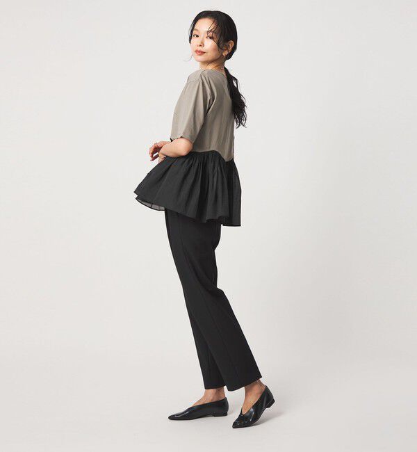 UNITED ARROWS green label relaxing「シアー コンビ 5分袖 プルオーバー カットソー」|Tシャツ・カットソー|