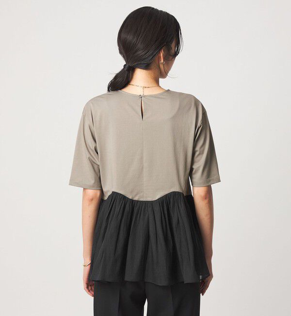 UNITED ARROWS green label relaxing「シアー コンビ 5分袖 プルオーバー カットソー」|Tシャツ・カットソー|