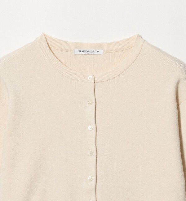 BEAUTY&YOUTH UNITED ARROWS「コットンウール スムース クルーネック カーディガン ウォッシャブル」|カーディガン|