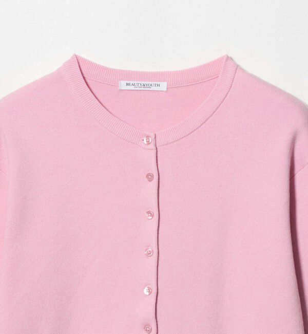 BEAUTY&YOUTH UNITED ARROWS「コットンウール スムース クルーネック カーディガン ウォッシャブル」|カーディガン|