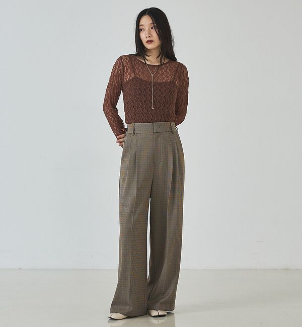 abahouse mavie「チェックワイドパンツ」|その他|