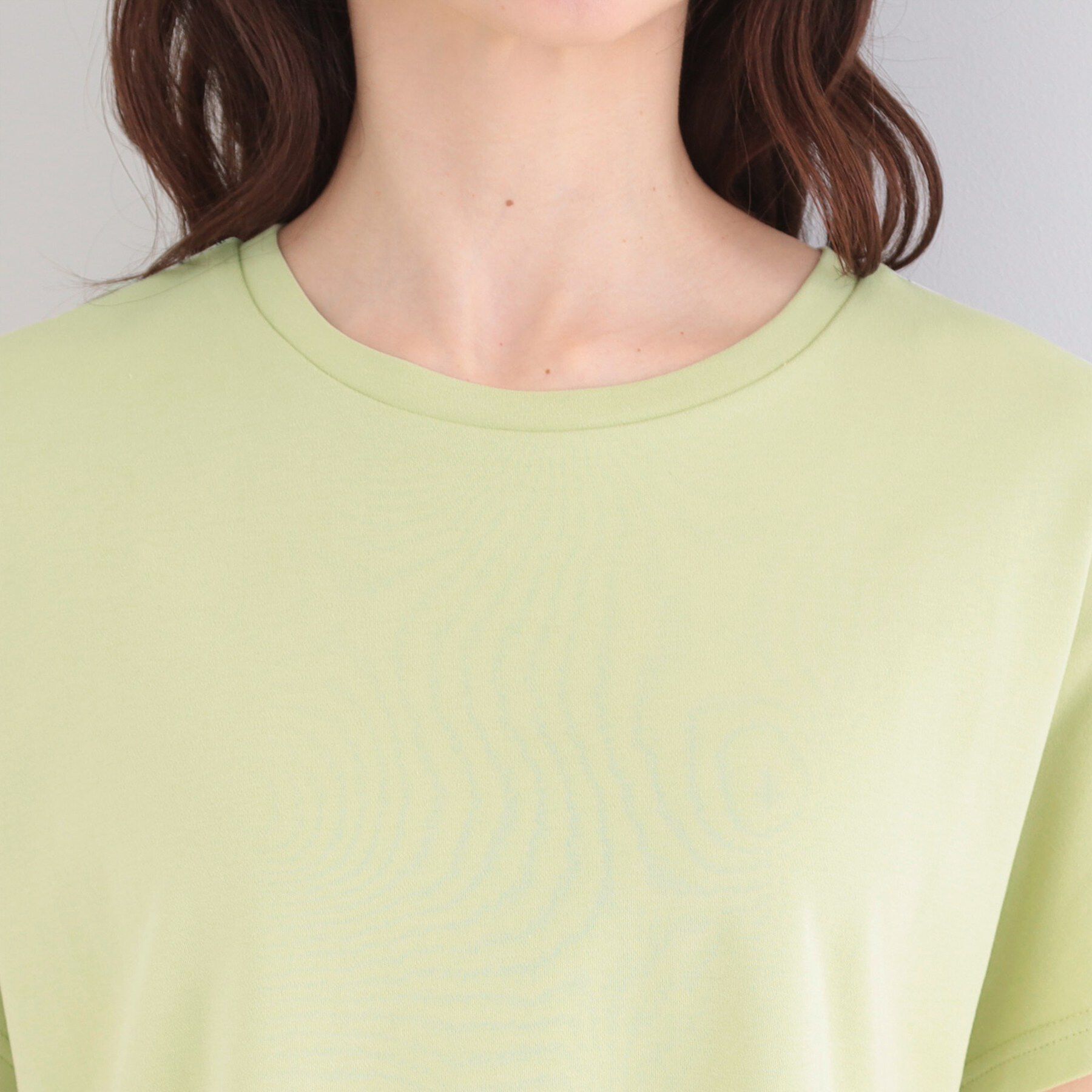 SHOO･LA･RUE「【体型カバー/S-LL】インせず着られる 前後素材切替Tシャツ」|Tシャツ・カットソー|