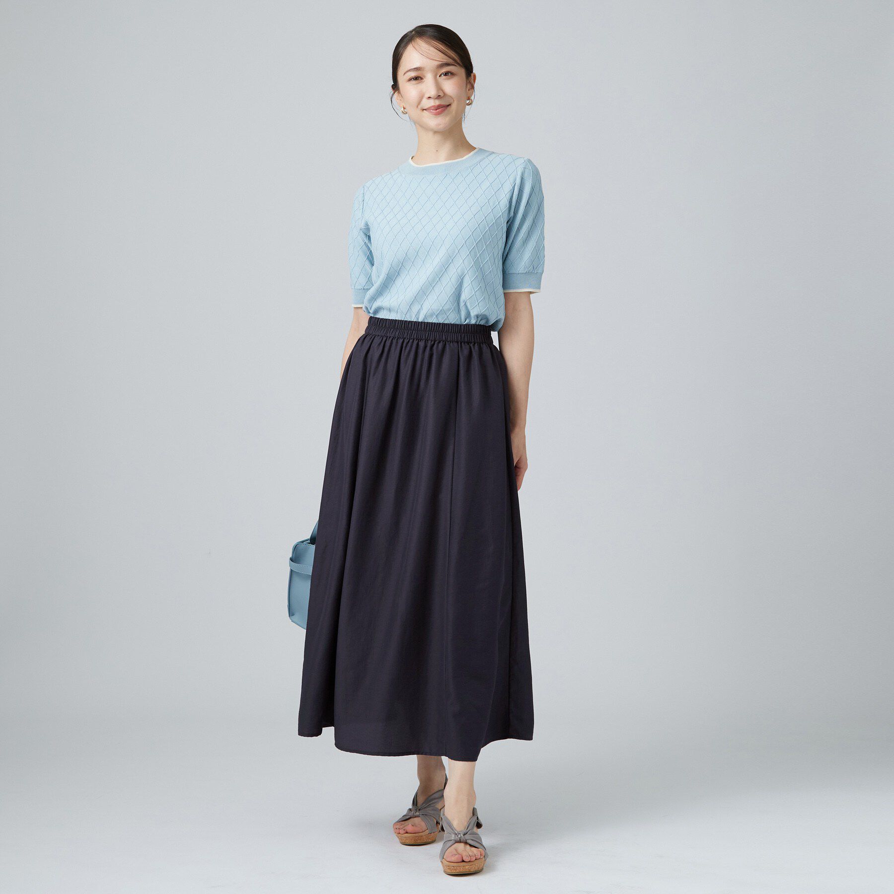 SHOO･LA･RUE「【着丈選べる/洗濯機可】ドラマティックに揺れる。柄アソート切替フレアスカート」|スカート|