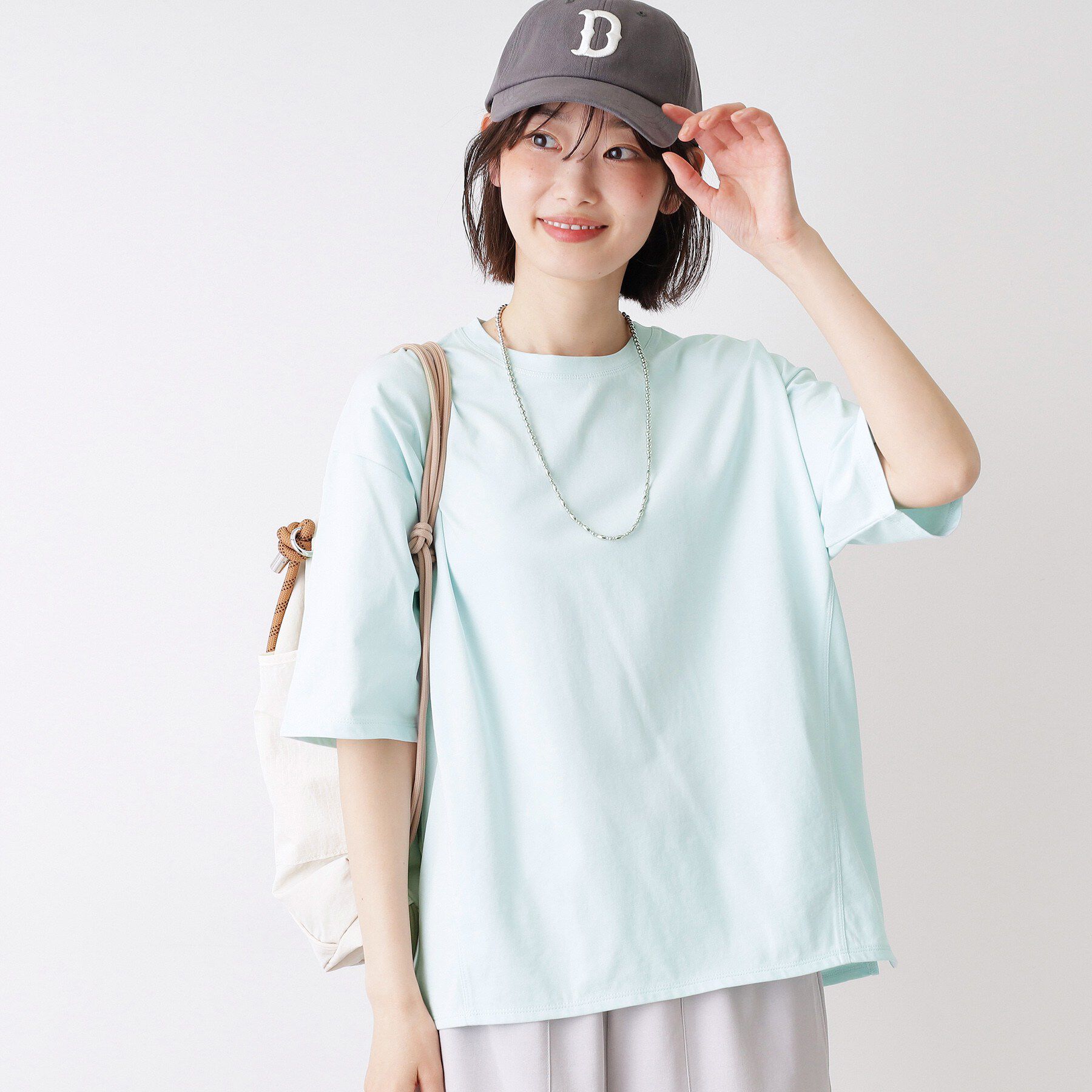Dessin「【UVカット/接触冷感】プレーティングTシャツ」|Tシャツ・カットソー|サックスブルー(09