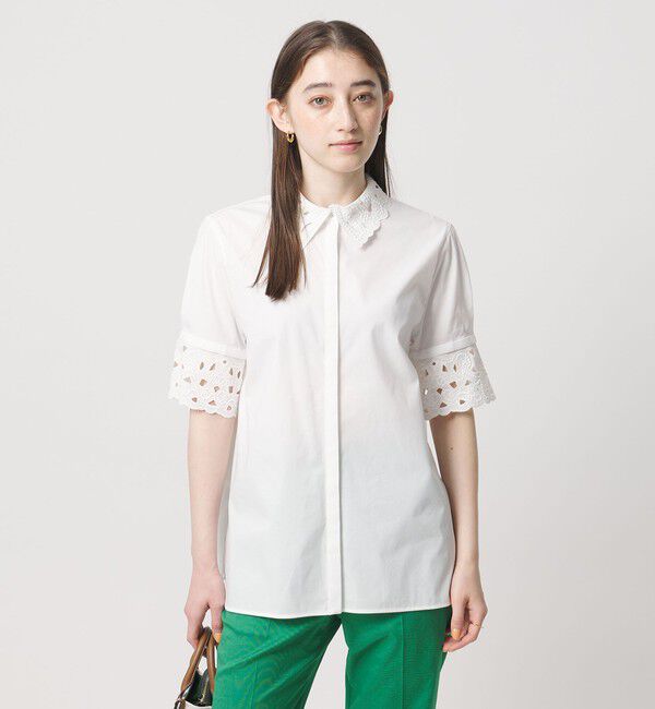 UNITED ARROWS「エンブロイダリー シャツ ブラウス 4WAY」|シャツ・ブラウス|OFF WHITE