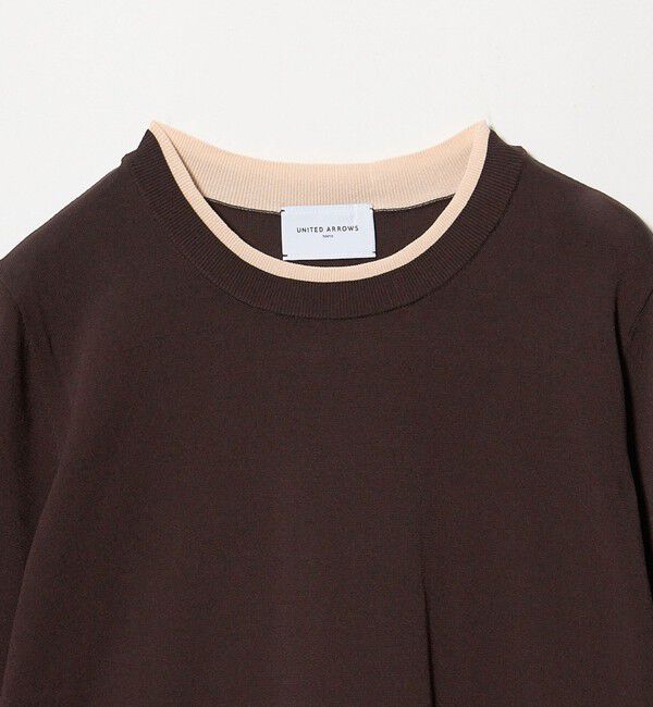 UNITED ARROWS「ブローチ ハーフスリーブ ニット」|ニット・セーター|