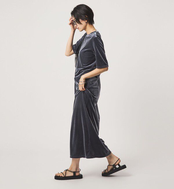 UNITED ARROWS green label relaxing「ベロア ショートスリーブ ワンピース」|ワンピース|