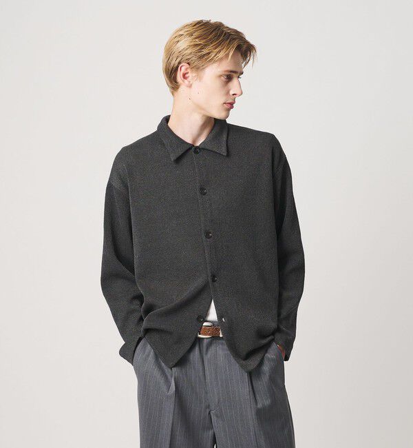 BEAUTY&YOUTH UNITED ARROWS「ハーフ ミラノ ニット シャツ ウォッシャブル」|カーディガン|DK.GRAY