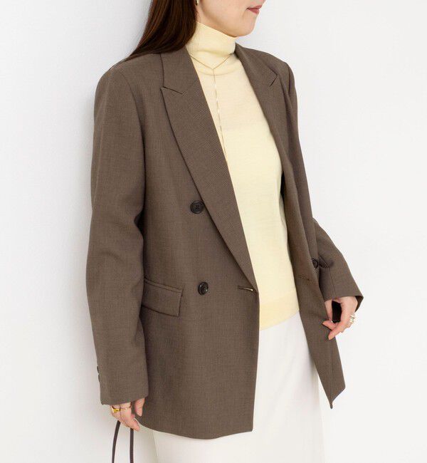 NOLLEY'S sophi「《セットアップ対応》ウォッシャブルドライシャークサイドスリットジャケット」|テーラードジャケット|ブラウン