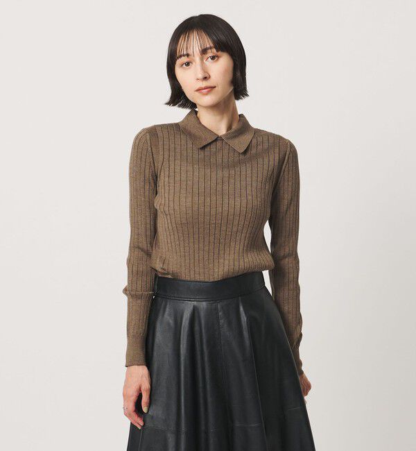 UNITED ARROWS「【別注】＜SLOANE＞ワイドリブ ポロニット」|Tシャツ・カットソー|MD.BROWN