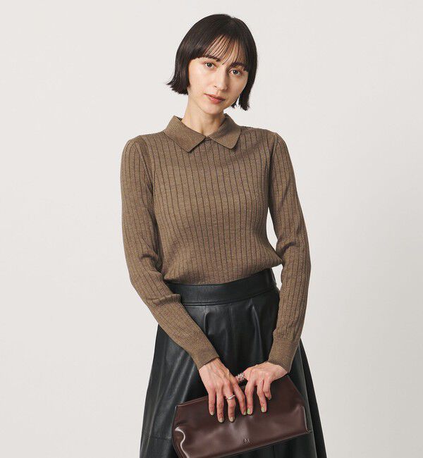 UNITED ARROWS「【別注】＜SLOANE＞ワイドリブ ポロニット」|Tシャツ・カットソー|