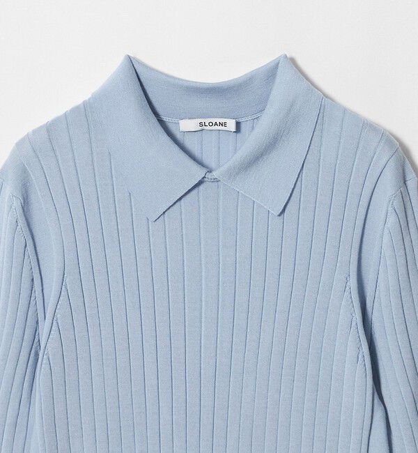 UNITED ARROWS「【別注】＜SLOANE＞ワイドリブ ポロニット」|Tシャツ・カットソー|