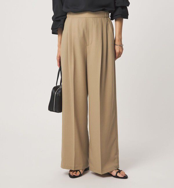 UNITED ARROWS green label relaxing「ボイル 2タック イージー ワイドパンツ マシンウォッシャブル 吸水速乾 通気性」|スラックス|BEIGE