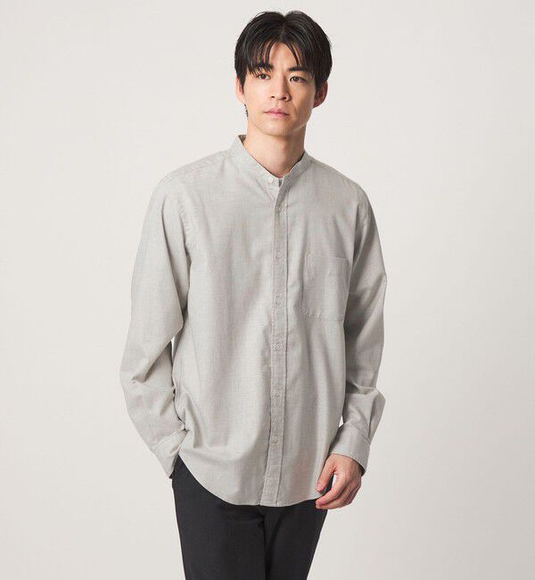 UNITED ARROWS green label relaxing「ナチュラル フィット ビエラバンドカラー 長袖 シャツ」|シャツ・ブラウス|
