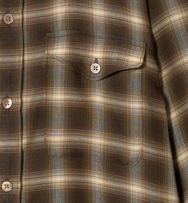 UNITED ARROWS green label relaxing「P/CU/W オンブレ チェック 2フラップポケット シャツ」|シャツ・ブラウス|