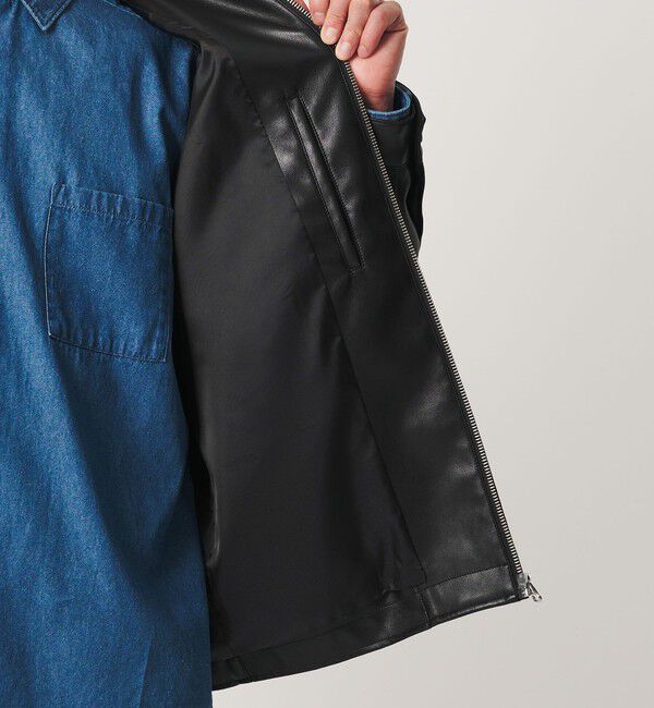 BEAUTY&YOUTH UNITED ARROWS「【WEB限定 WARDROBE SMART】レザーライク ジップ ブルゾン」|ブルゾン・スタジャン|